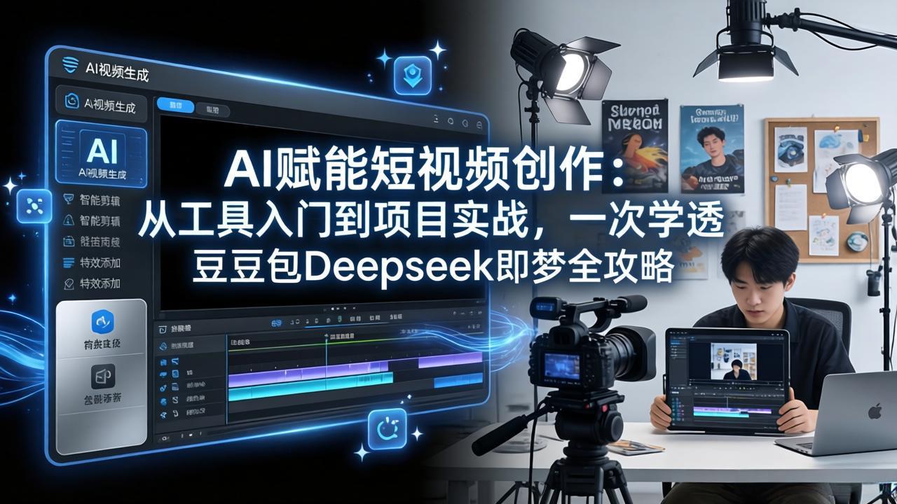 AI赋能短视频创作：从工具入门到项目实战，一次学透豆包Deepseek即梦全攻略-云讯网创