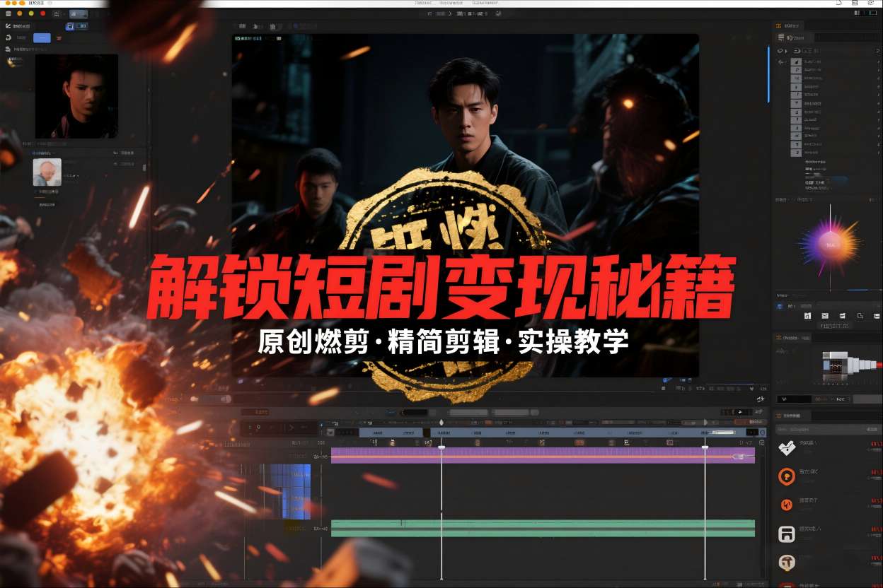 短剧拉新之原创燃剪精简剪辑实操课，解锁短剧变现秘籍-云讯网创