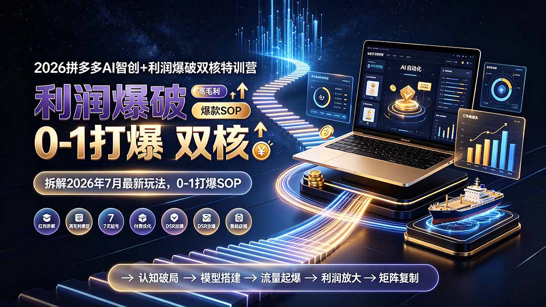 2026拼多多AI智创+利润爆破双核特训营-更新:拆解2026年7月最新玩法,0-1打爆SOP-云讯网创
