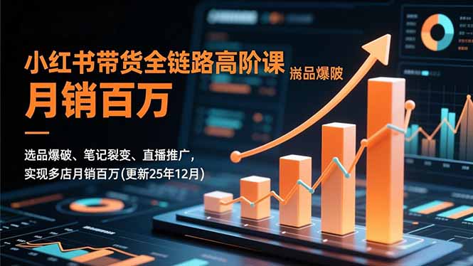 小红书带货全链路高阶课，选品爆破、笔记裂变、直播推广，实现多店月销百万(更新25年12月-云讯网创