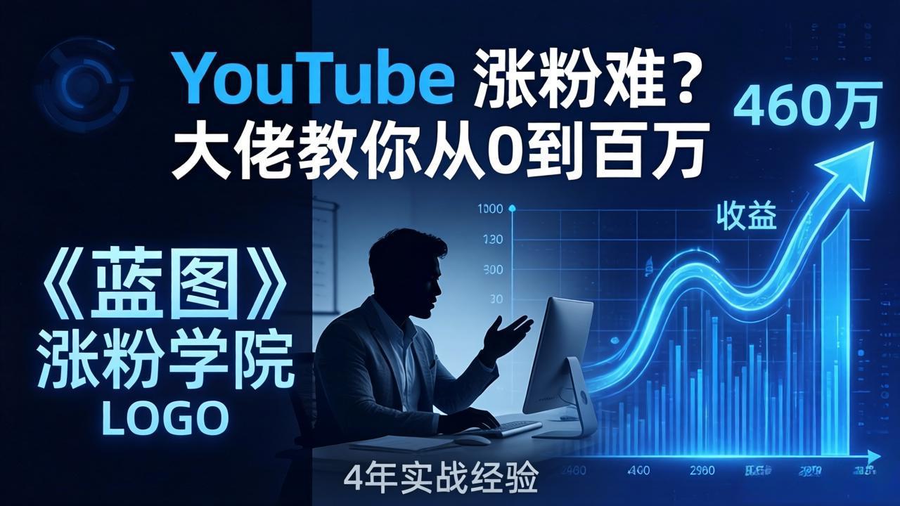 YouTube 涨粉难？《蓝图涨粉学院》：4 年赚 460 万的大佬教策略，从0到百万有路径！-云讯网创