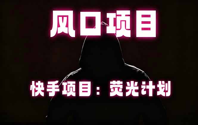 快手风口项目，荧光计划托管，长期稳定，适合批量做-云讯网创