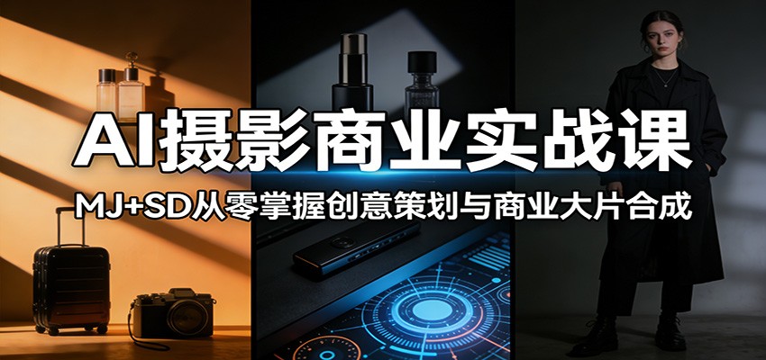 AI摄影商业实战课：MJ+SD从零掌握创意策划与商业大片合成-云讯网创