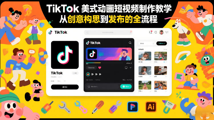 TikTok美式动画短视频制作教学，从创意构思到发布的全流程-云讯网创