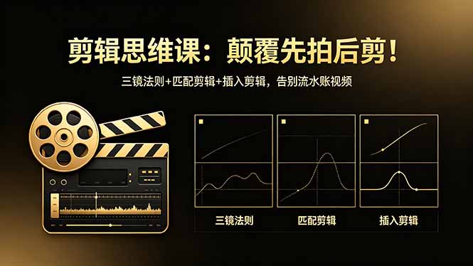 剪辑思维课：颠覆先拍后剪！三镜法则+匹配剪辑+插入剪辑，告别流水账视频-云讯网创