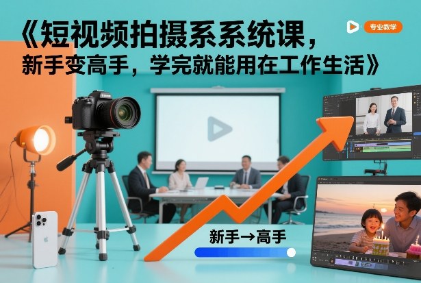 短视频拍摄系统课,新手变高手,学完就能用在工作生活-云讯网创