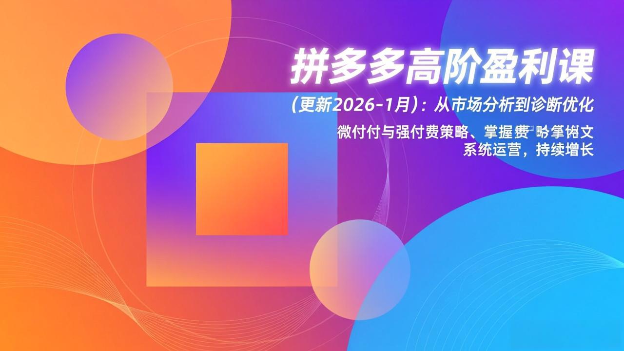 拼多多高阶盈利课(更新2026-1月-云讯网创