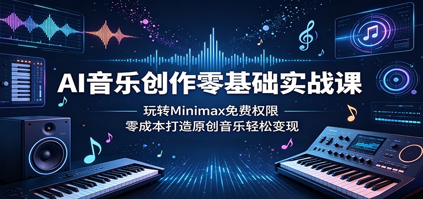 AI音乐创作零基础实战课：玩转Minimax免费权限，零成本打造原创音乐轻松变现-云讯网创