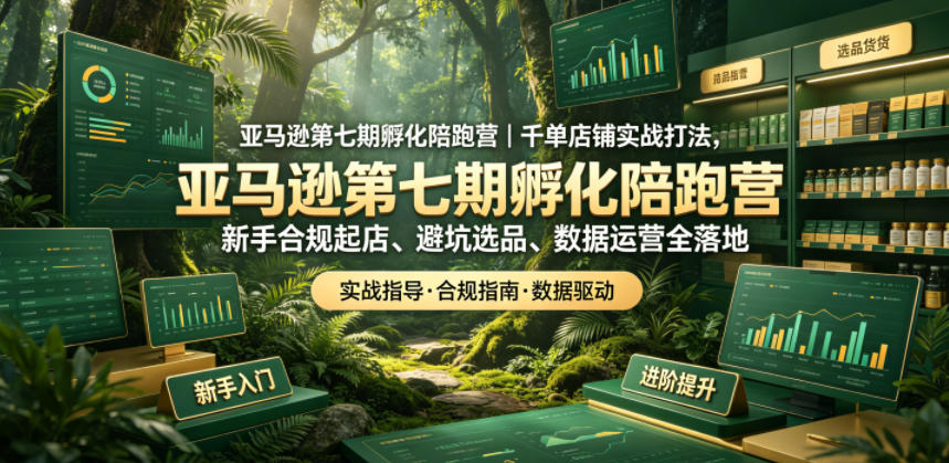 亚马逊孵化陪跑营｜千单店铺实战打法，新手合规起店、避坑选品、数据运营全落地(更新0708)-云讯网创
