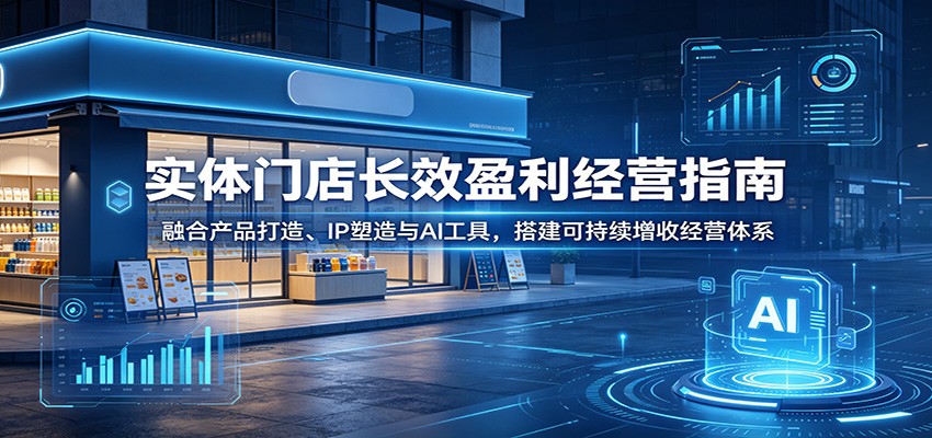 实体门店长效盈利经营指南：融合产品打造、IP塑造与AI工具，搭建可持续增收经营体系-云讯网创