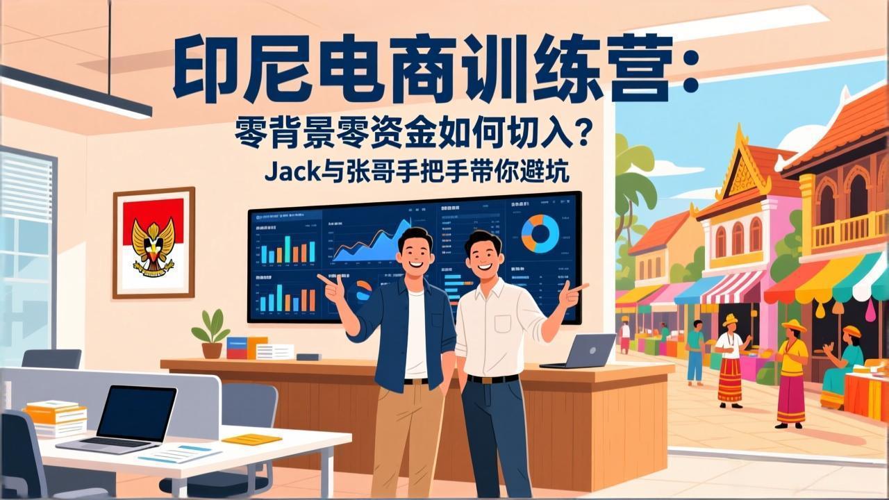 印尼电商训练营：零背景零资金如何切入？Jack与张哥手把手带你避坑-云讯网创