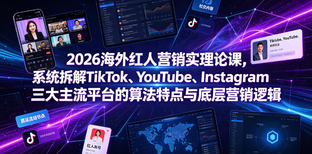 2026海外红人营销实理论课,系统拆解TikTok、YouTube、Instagram三大主流平台的算法特点与底层营销逻辑-云讯网创