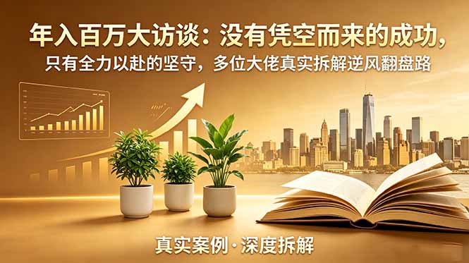 年入百万大访谈-更新：没有凭空而来的成功，只有全力以赴的坚守，多位大佬真实拆解逆风翻盘路-云讯网创