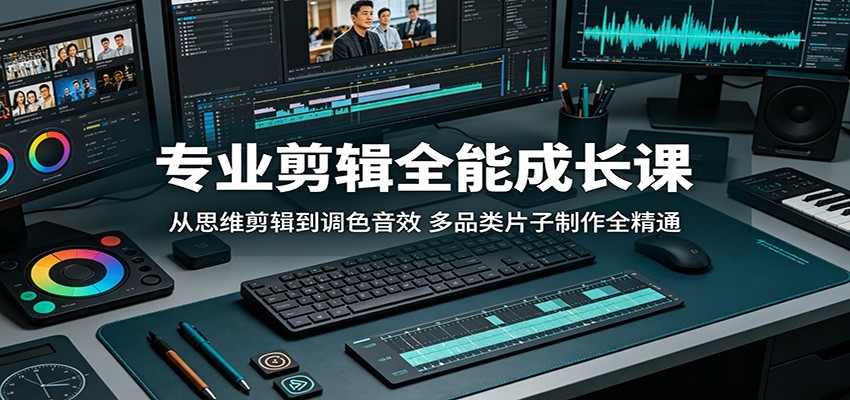 专业剪辑全能成长课:从思维剪辑到调色音效,多品类片子制作全精通-云讯网创