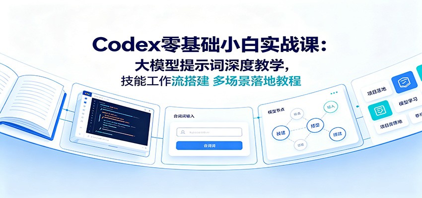 Codex零基础小白实战课：大模型提示词深度教学，技能工作流搭建多场景落地教程-云讯网创