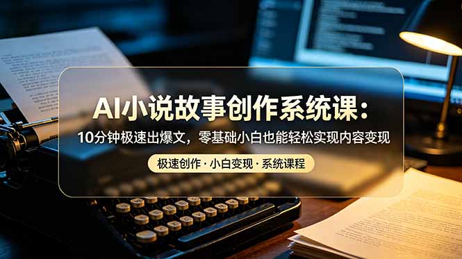 AI小说故事创作系统课：10分钟极速出爆文，零基础小白也能轻松实现内容变现-云讯网创