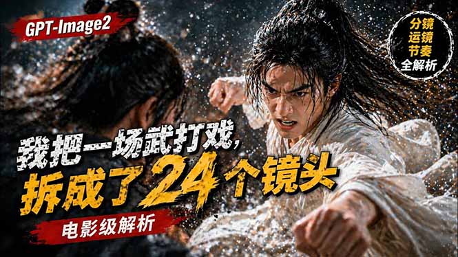 用GPT-Image2，把一段武打对决拆成24个连续镜头，从人物建立、动作衔接、运镜节奏，到情绪爆发-云讯网创