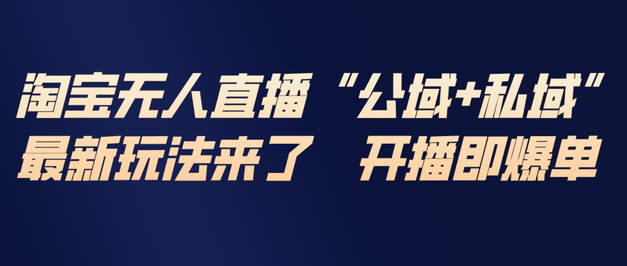 淘宝无人直播最新玩法，包含私域和公域两种玩法-云讯网创