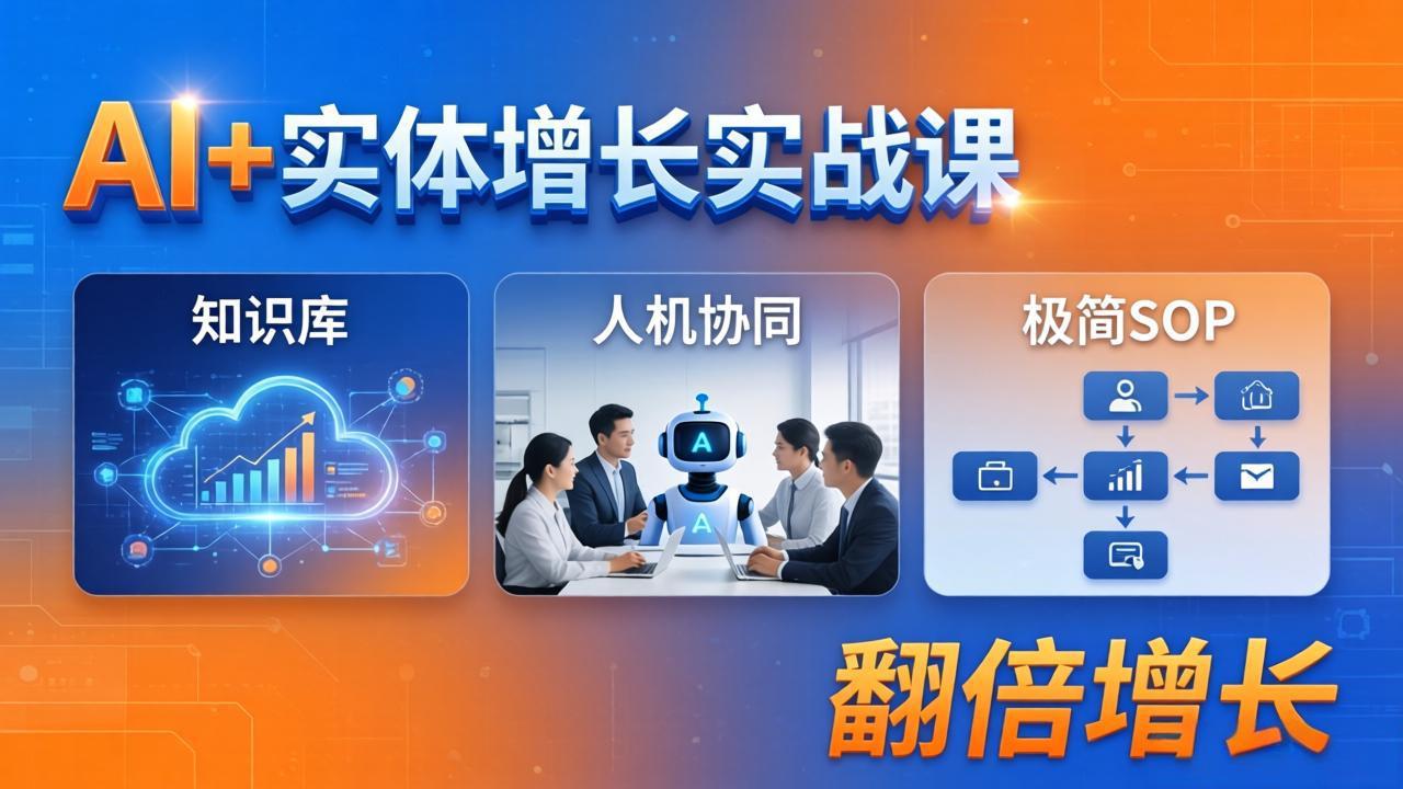 AI+实体增长实战课：知识库+人机协同+极简SOP，助力实体业务翻倍增长-云讯网创