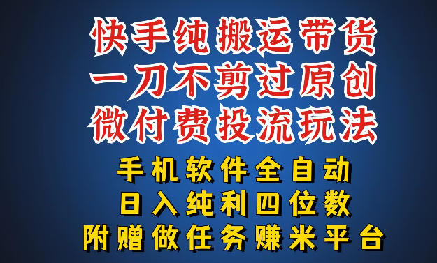 最新黑科技快手搬运带货方法,手机就能操作,轻松带你日入四位数【揭秘】-云讯网创