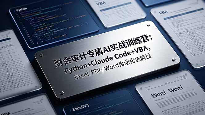财会审计专属 AI实战训练营：Python+Claude Code+VBA，Excel/PDF/Word自动化全流程-云讯网创