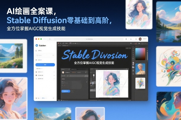 AI绘画全案课，Stable Diffusion零基础到高阶，全方位掌握AIGC视觉生成技能-云讯网创