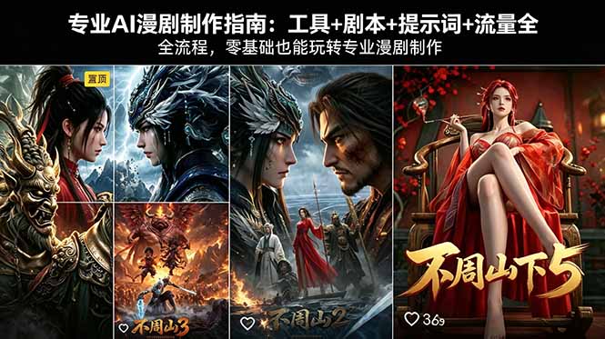 专业AI漫剧制作指南：工具+剧本+提示词+流量全流程，零基础也能玩转专业漫剧制作-云讯网创