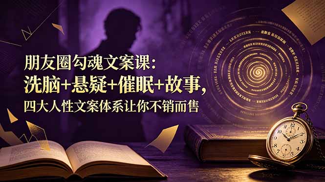 朋友圈勾魂文案课：洗脑+悬疑+催眠+故事，四大人性文案体系让你不销而售-云讯网创