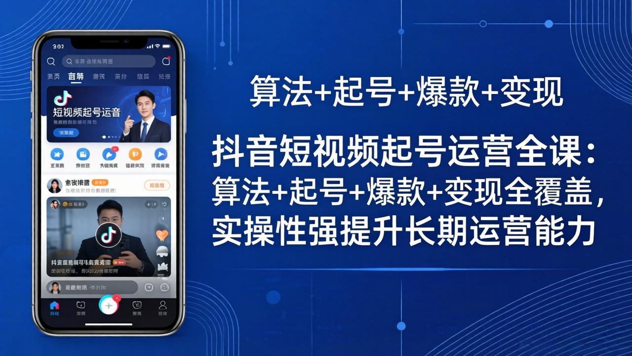 抖音短视频起号运营全课：算法+起号+爆款+变现全覆盖，实操性强提升长期运营能力-云讯网创