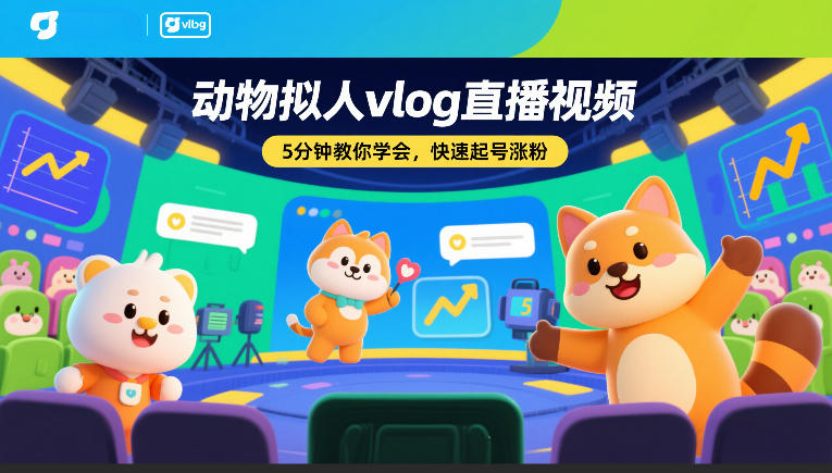 动物拟人vlog直播视频，5分钟教你学会，快速起号涨粉-云讯网创