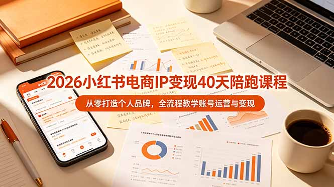 2026小红书电商IP变现40天陪跑课程-11期，从零打造个人品牌，全流程教学账号运营与变现-云讯网创