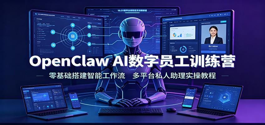 OpenClaw AI数字员工训练营：零基础搭建智能工作流，多平台私人助理实操教程-云讯网创
