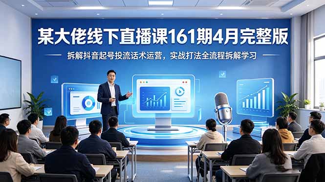 某大佬线下直播课161期4月完整版，拆解抖音起号投流话术运营，实战打法全流程拆解学习-云讯网创