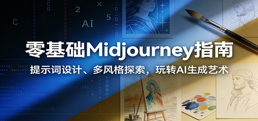 零基础Midjourney指南:提示词设计、多风格探索,玩转AI生成艺术-云讯网创
