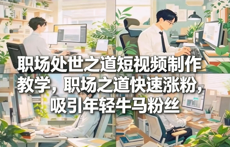 职场处世之道短视频制作教学，职场之道快速涨粉，吸引年轻牛马粉丝-云讯网创