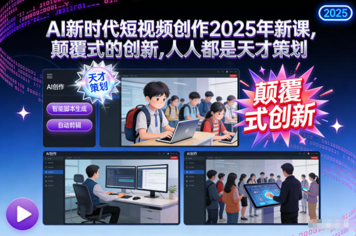 AI新时代短视频创作2025年新课,颠覆式的创新,人人都是天才策划-云讯网创