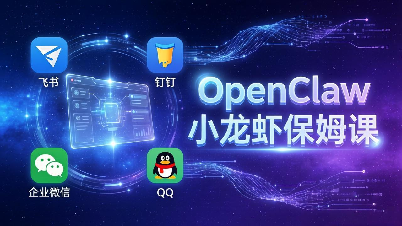 OpenClaw小龙虾保姆课： Windows/macOS/Linux/Docker全系统安装，飞书+钉钉+企业微信+QQ 全接入-云讯网创