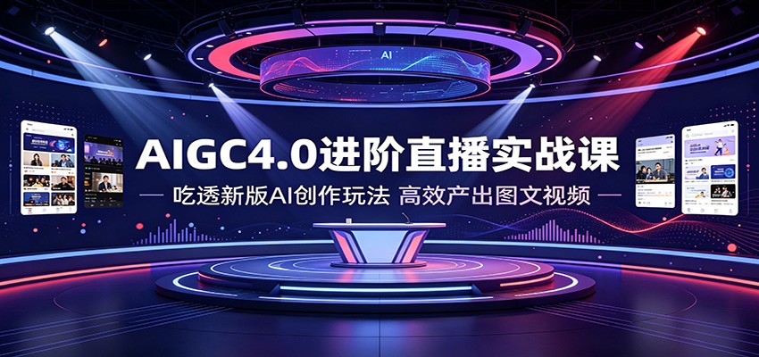 AIGC4.0进阶直播实战课：吃透新版AI创作玩法，高效产出图文视频-云讯网创