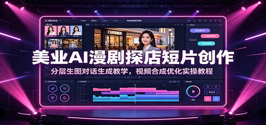 美业AI漫剧探店短片创作：分层生图对话生成教学，视频合成优化实操教程-云讯网创