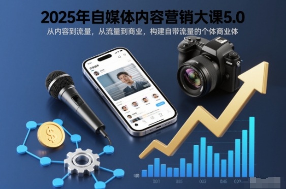2025年自媒体内容营销大课5.0,从内容到流量,从流量到商业,构建自带流量的个体商业体-云讯网创