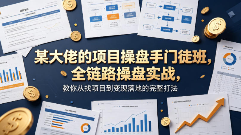 某大佬的项目操盘手门徒班，全链路操盘实战，教你从找项目到变现落地的完整打法-云讯网创
