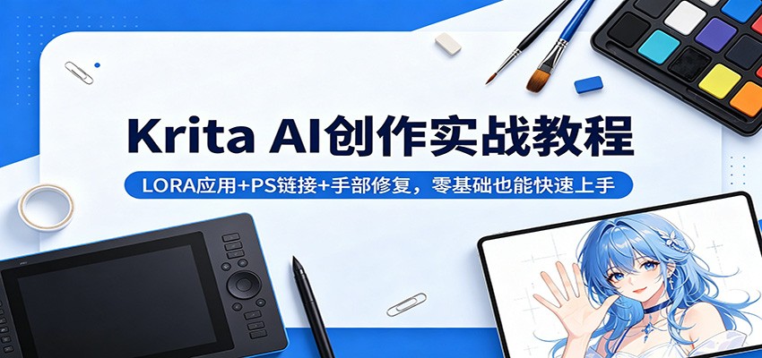 Krita AI创作实战教程：LORA应用+PS链接+手部修复，零基础也能快速上手-云讯网创