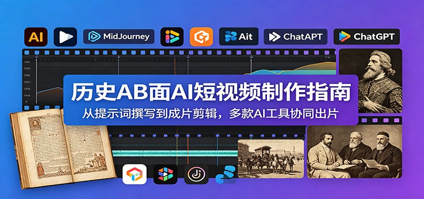 历史AB面AI短视频制作指南：从提示词撰写到成片剪辑，多款AI工具协同出片-云讯网创