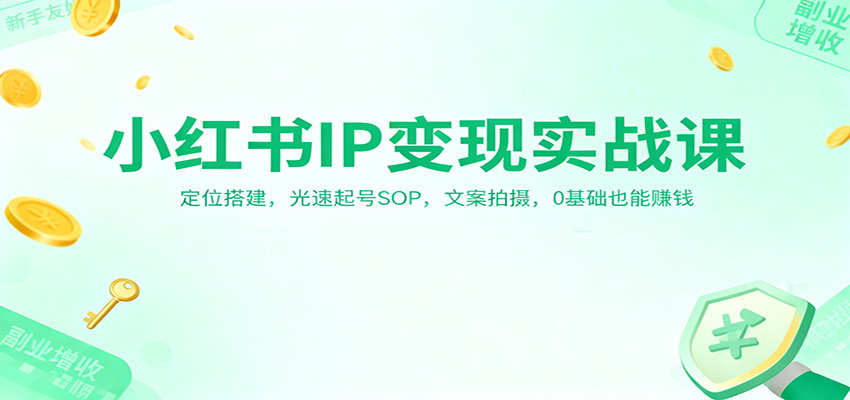 小红书IP变现实战课:定位搭建,光速起号SOP,文案拍摄,0基础也能赚钱-云讯网创