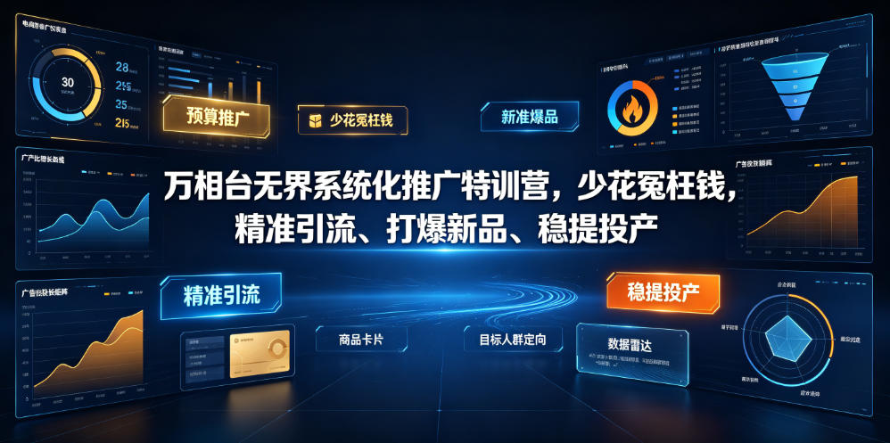 万相台无界系统化推广特训营VI0.0，少花冤枉钱，精准引流、打爆新品、稳提投产(全程录音+字幕)-云讯网创