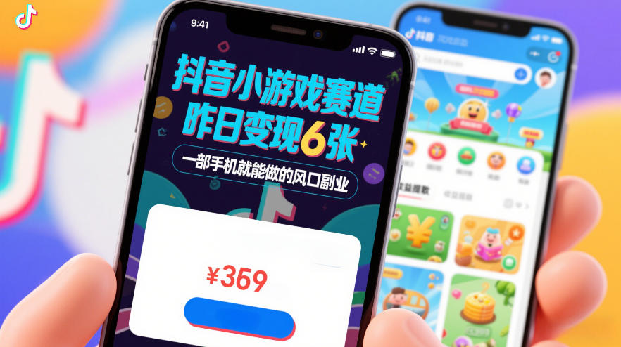 抖音小游戏赛道，昨日变现600+，零基础一部手机就能做的风口副业【揭秘】-云讯网创