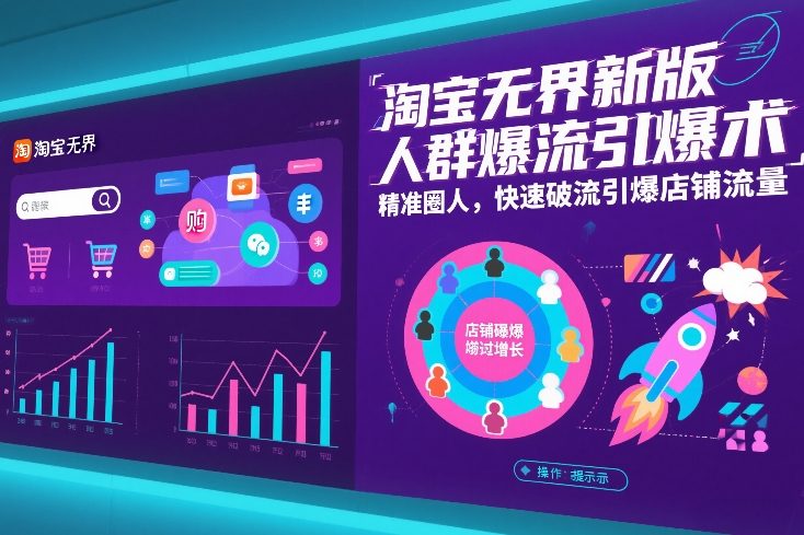 淘宝无界新版人群爆流引爆术,精准圈人,快速破流引爆店铺流量-云讯网创