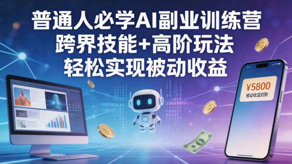 普通人必学AI副业训练营跨界技能+高阶玩法轻松实现被动收益-云讯网创