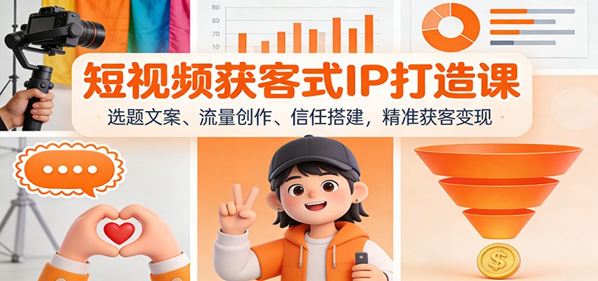 短视频获客式IP打造课：选题文案、流量创作、信任搭建，精准获客变现-云讯网创