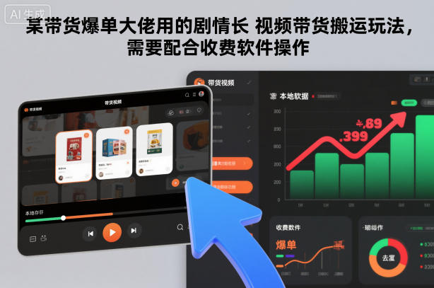 某带货爆单大佬用的剧情长视频带货搬运玩法，需要配合收费软件操作-云讯网创